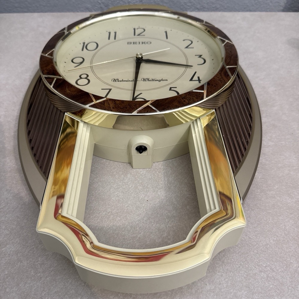 Seiko Westminster-Whittington Wall Clock Battery Operated Chime 17" Plastic - Picture 3 of 14